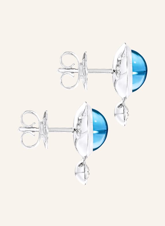TAMARA COMOLLI Ohrstecker OHRSTECKER BOUTON SWISS TOPAZ / CLASSIC aus 18 Karat Weißgold Swiss Topas WEISSGOLD