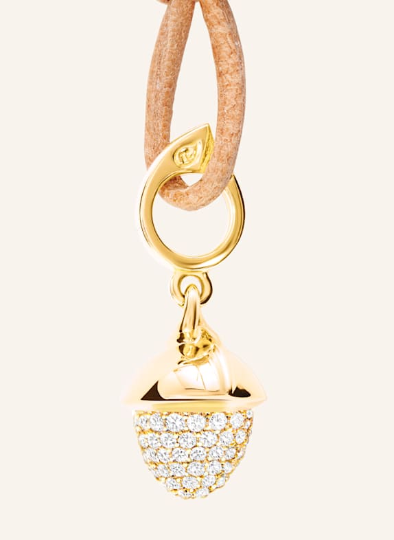 TAMARA COMOLLI Anhänger PENDANT MIKADO FLAMENCO DIAMOND PAVÉ mit Diamant Pavé 18K Gelbgold GOLD