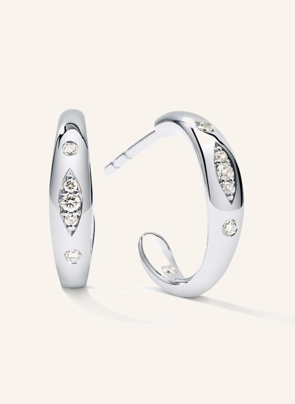 TAMARA COMOLLI Ohrringe GYPSY CREOLE SMALL aus 18K Weißgold mit Diamanten