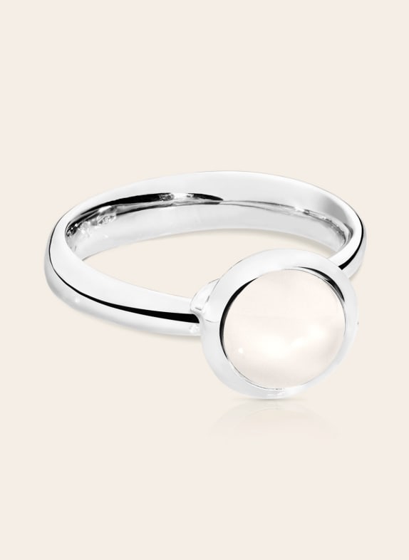 TAMARA COMOLLI Ring BOUTON SMALL aus 18K Weißgold mit sand Mondstein