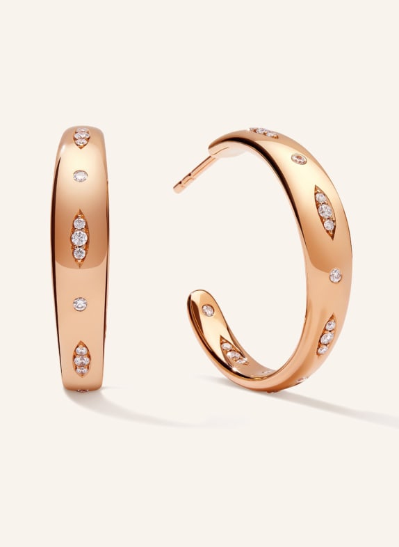 TAMARA COMOLLI Ohrringe GYPSY CREOLE LARGE aus 18 Karat Roségold mit Diamant Pavé