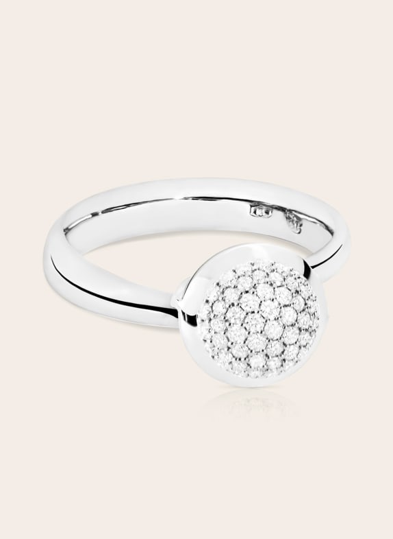 TAMARA COMOLLI Ring RING BOUTON SMALL DIAMOND PAVÉ aus 18K Weißgold mit Diamant Pavé WEISSGOLD