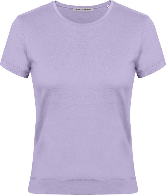 TRUSTED HANDWORK Round Neck 1/2-Sleeve T-Shirt LILA