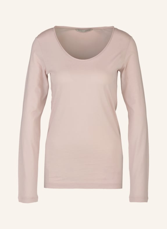 TRUSTED HANDWORK 1/1-Sleeve T-Shirt with Roll Edge PINK