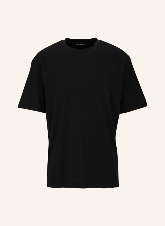 TRUSTED HANDWORK Oversized Round Neck 1/2-Sleeve T-Shirt SCHWARZ