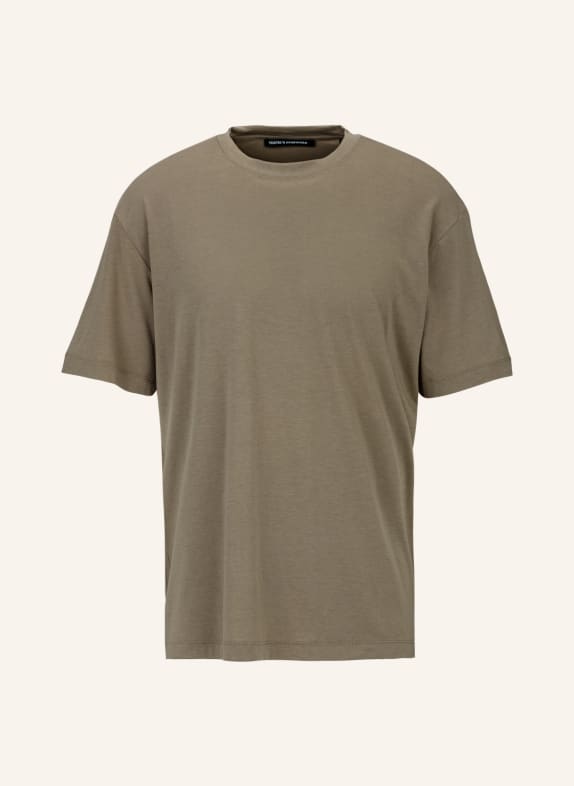 TRUSTED HANDWORK Oversized Round Neck 1/2-Sleeve T-Shirt GRAU