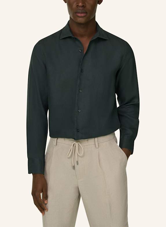 BOGGI MILANO overshirt DONKERGROEN