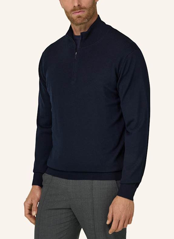 BOGGI MILANO Trui met col van kasjmier BLAUW