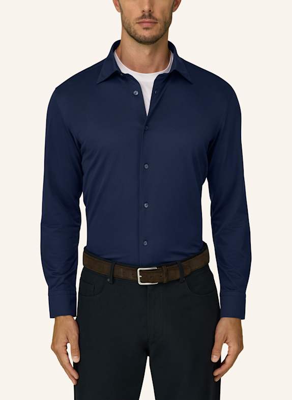 BOGGI MILANO Jerseyoverhemd met normale pasvorm BLAUW