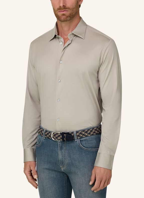 BOGGI MILANO Regular-Fit Jersey Shirt BEIGE
