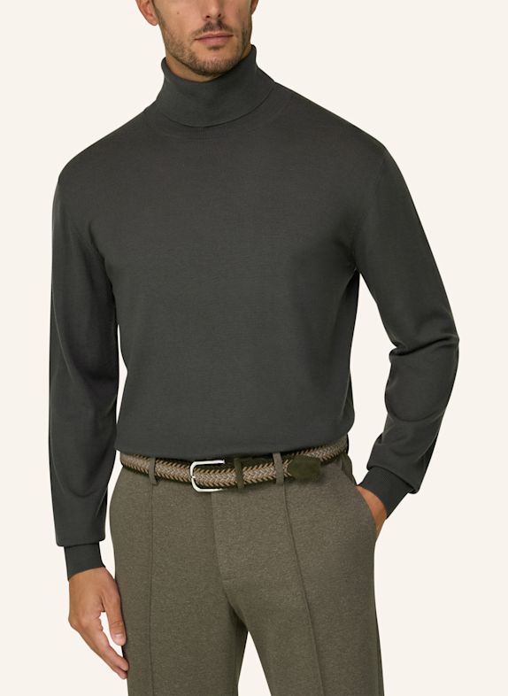BOGGI MILANO Cashmere turtleneck sweater GREEN
