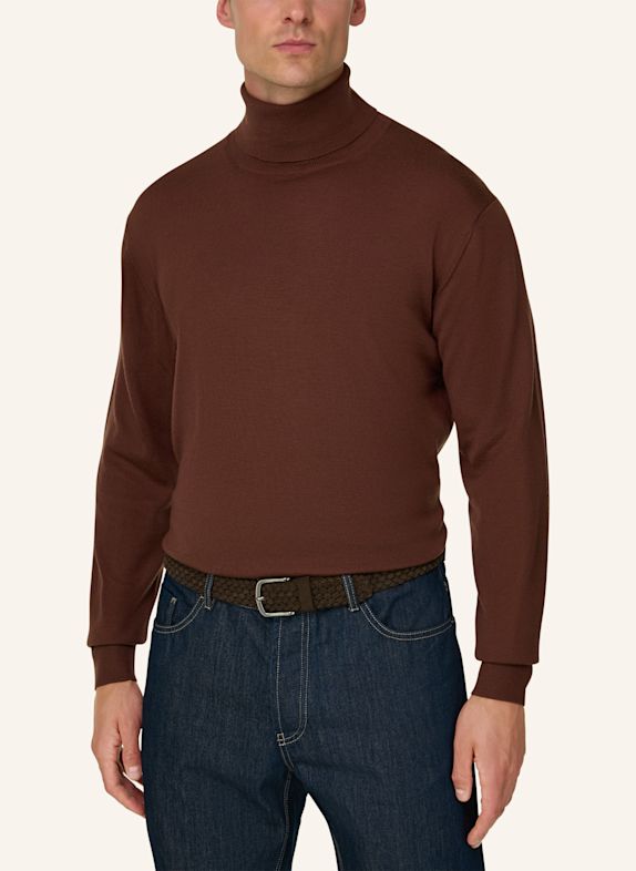 BOGGI MILANO Cashmere turtleneck sweater ORANGE