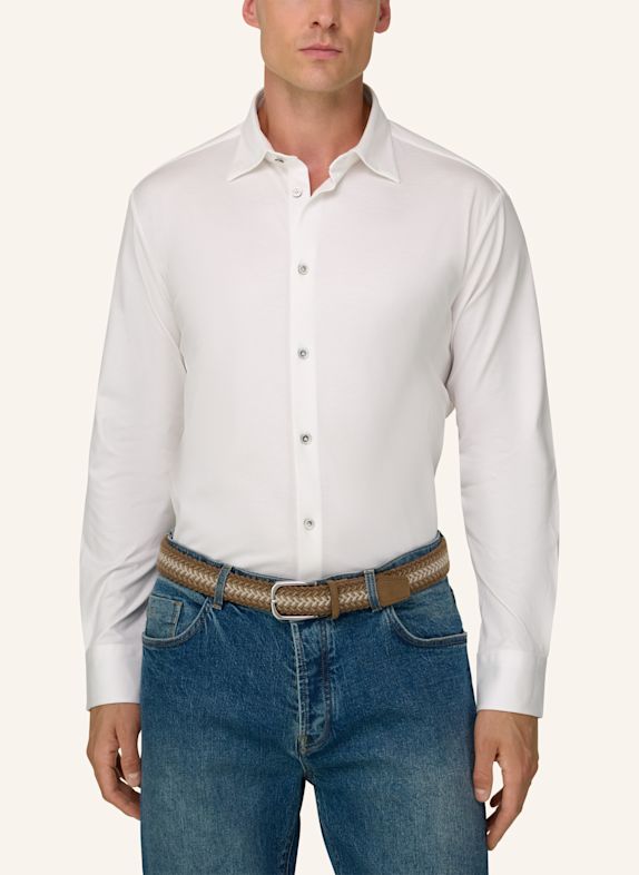 BOGGI MILANO Jerseyhemd Regular Fit WEISS