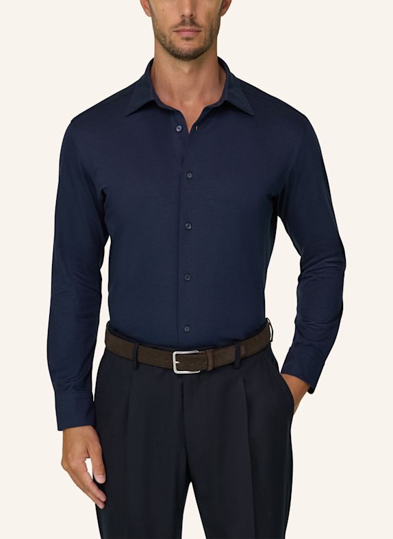 BOGGI MILANO Jerseyhemd Regular Fit BLAU