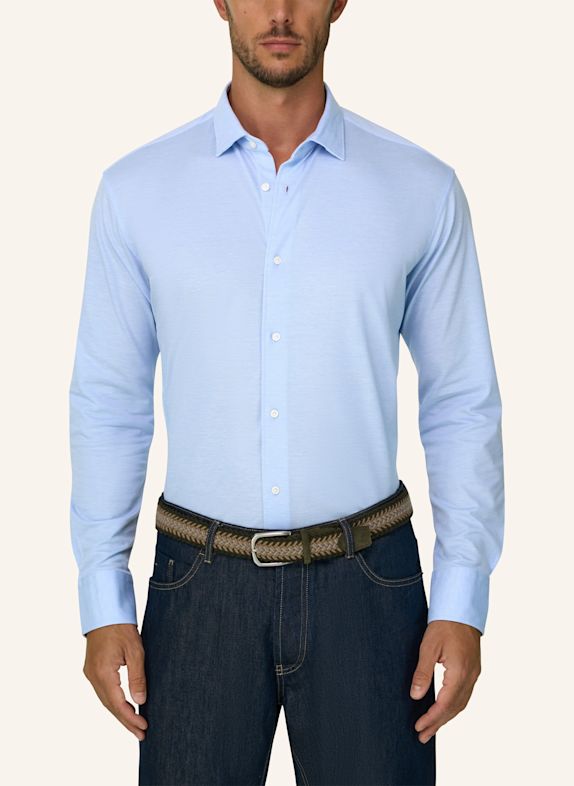 BOGGI MILANO Jerseyhemd Regular Fit HELLBLAU