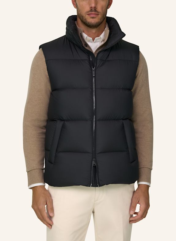 BOGGI MILANO Daunenweste aus Cashmere SCHWARZ