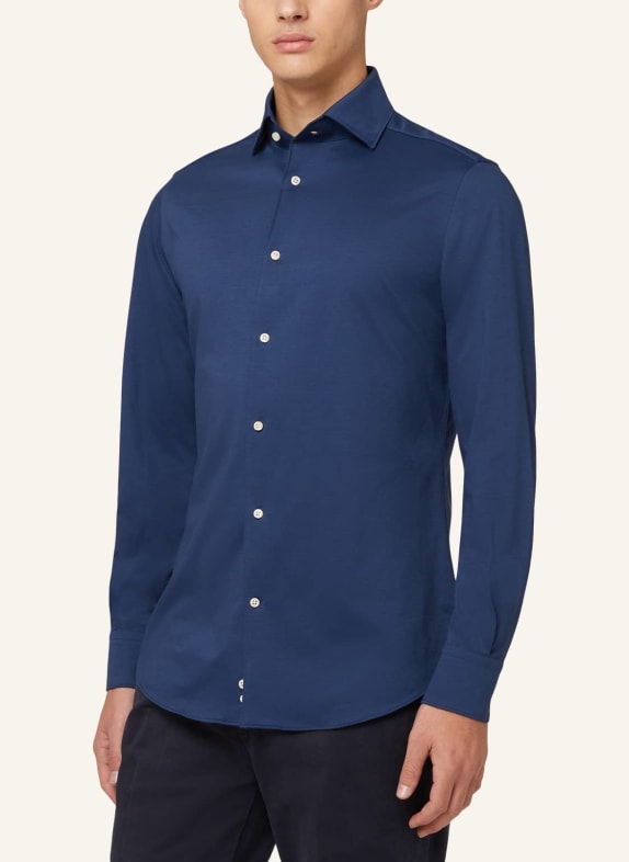 BOGGI MILANO Jersey-Polohemd Regular Fit BLAU