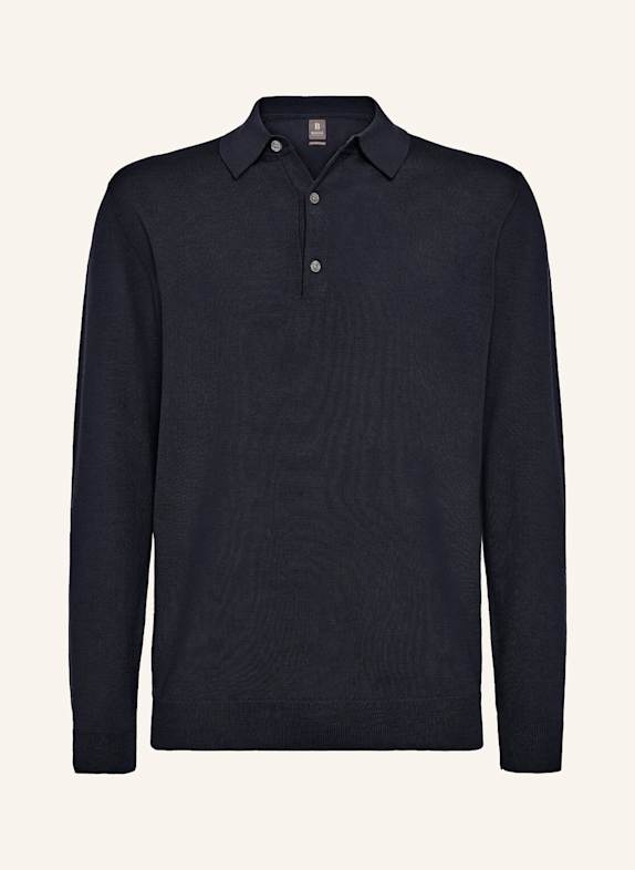 BOGGI MILANO Strick-Poloshirt BLAU