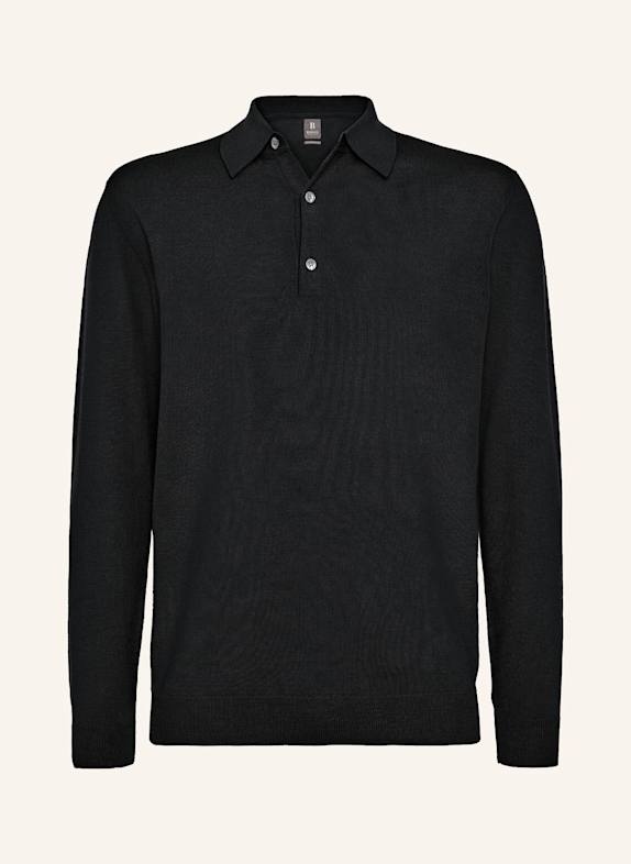 BOGGI MILANO Strick-Poloshirt SCHWARZ