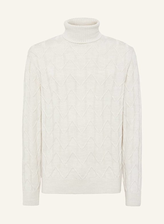 BOGGI MILANO Rollkragenpullover WEISS