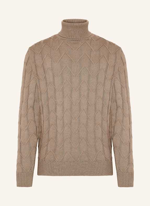 BOGGI MILANO Rollkragenpullover BEIGE