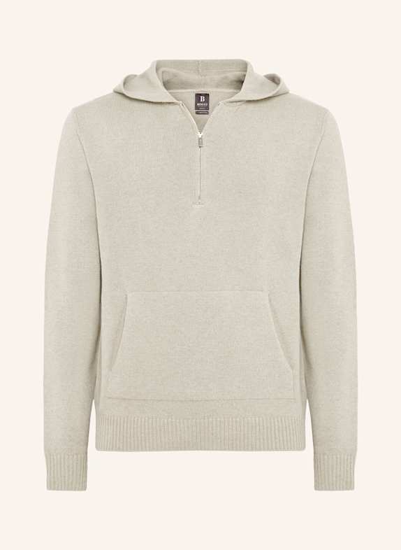 BOGGI MILANO Strick-Hoodie BRAUN