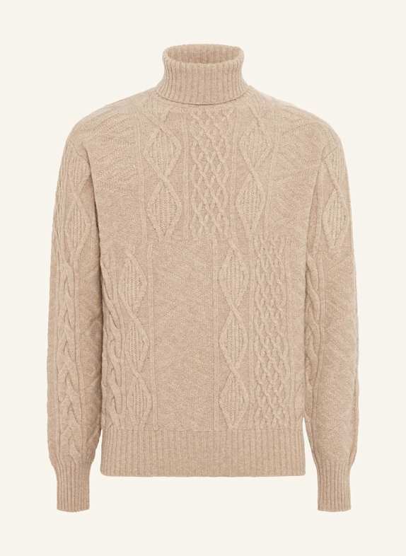 BOGGI MILANO Rollkragenpullover BRAUN