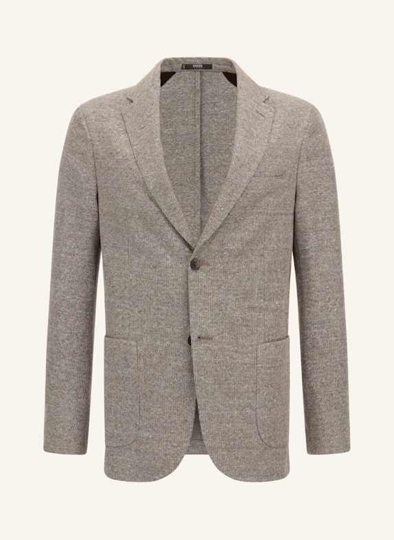 BOGGI MILANO Sakko Regular Fit mit Leinen TAUPE