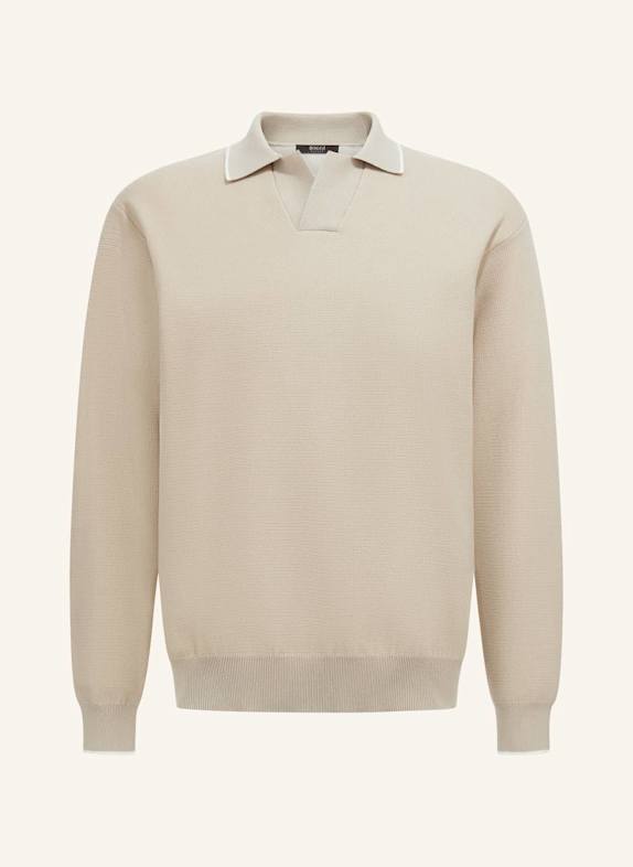 BOGGI MILANO Strick-Poloshirt BRAUN