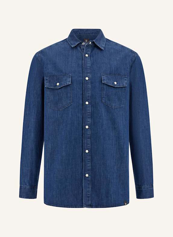 BOGGI MILANO Jeanshemd Regular Fit BLAU