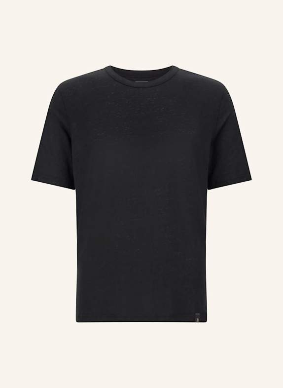 BOGGI MILANO T-Shirt aus Leinen SCHWARZ