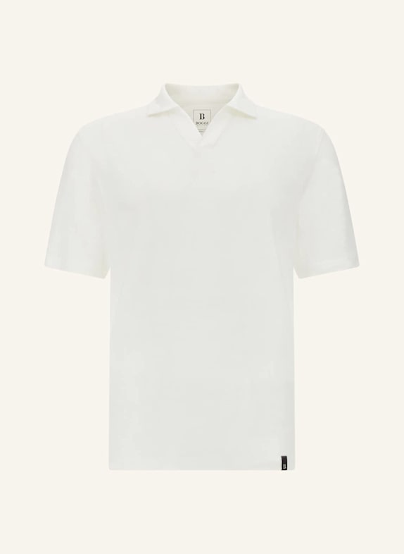 BOGGI MILANO Jersey-Poloshirt aus Leinen WEISS
