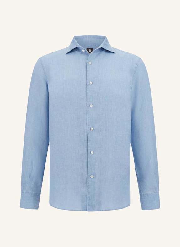 BOGGI MILANO Leinenhemd Regular HELLBLAU
