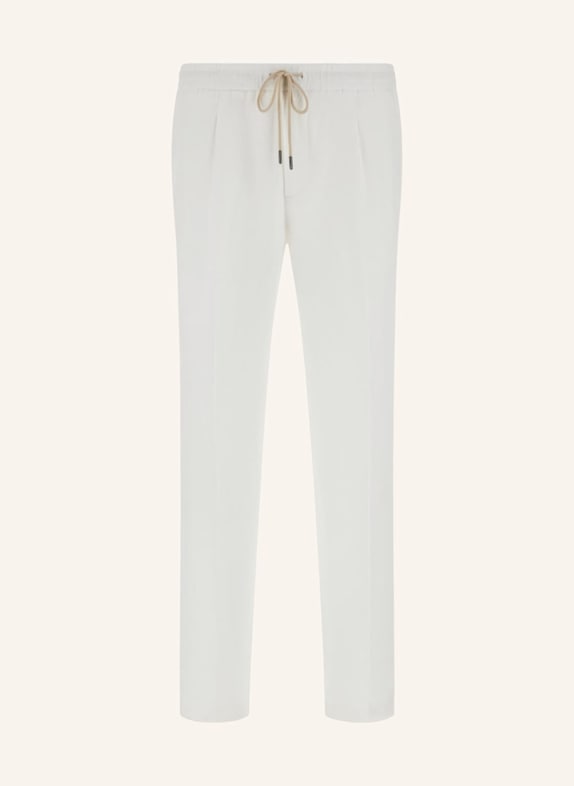 BOGGI MILANO Leinenhose im Jogging-Stil WEISS