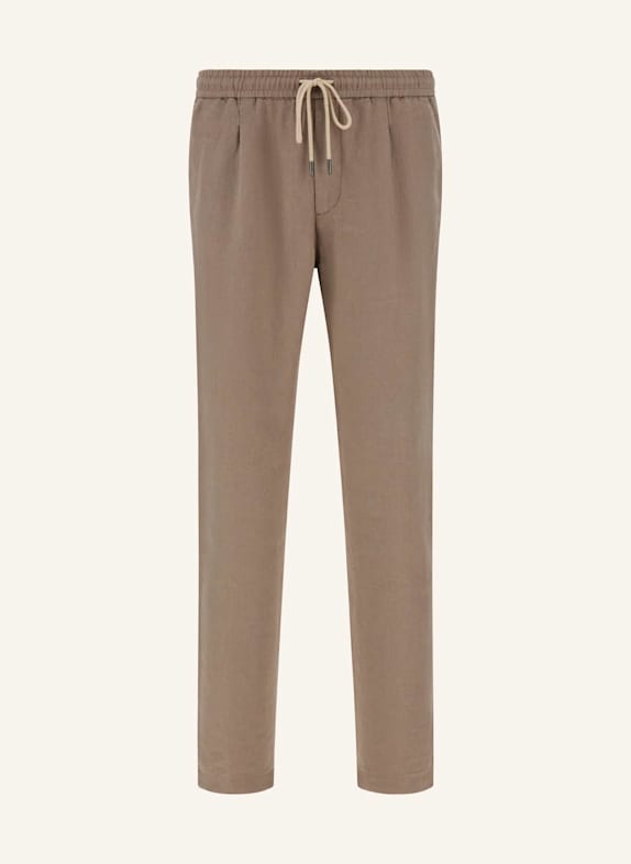 BOGGI MILANO Leinenhose im Jogging-Stil GRAU