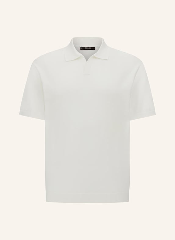 BOGGI MILANO Strick-Poloshirt WEISS