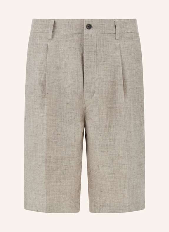 BOGGI MILANO Leinenshorts GRAU