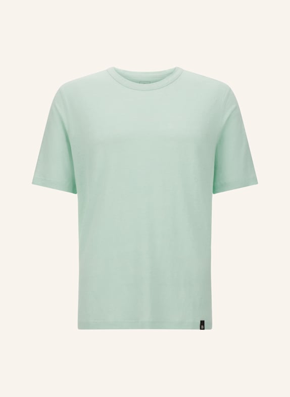 BOGGI MILANO T-Shirt aus Leinen HELLGRÜN