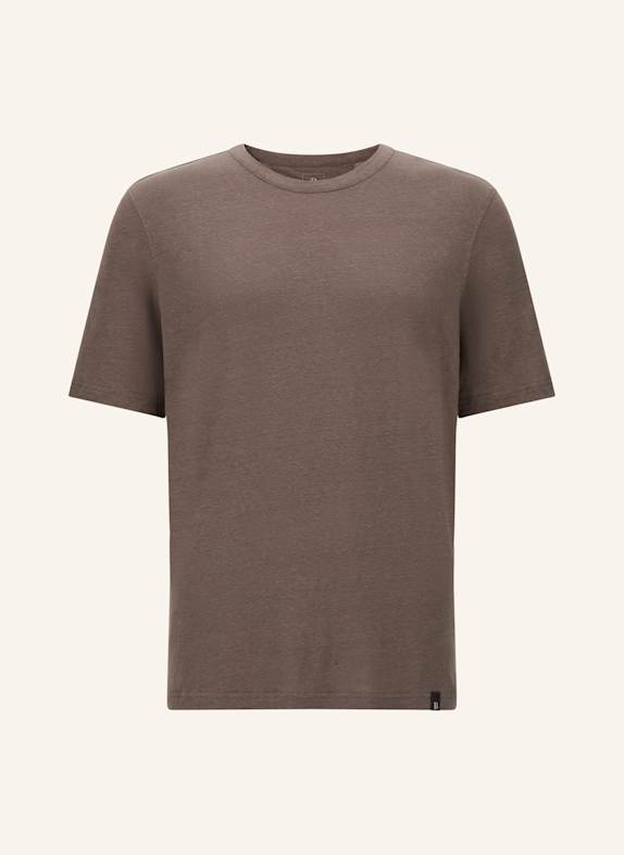 BOGGI MILANO T-Shirt aus Leinen GRAU