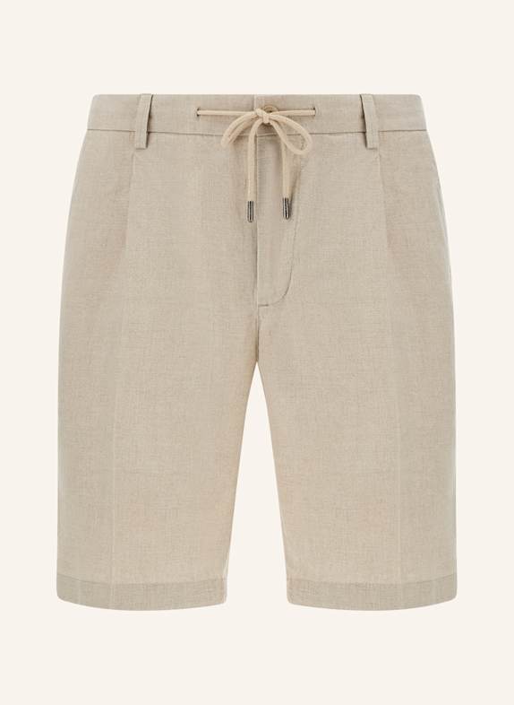 BOGGI MILANO Leinenshorts BRAUN