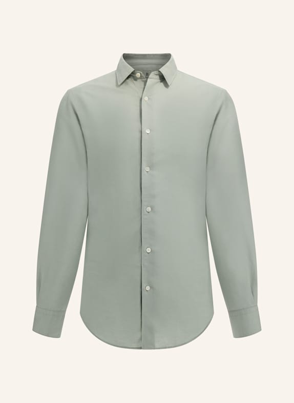 BOGGI MILANO Hemd Regular Fit mit Leinen GROEN
