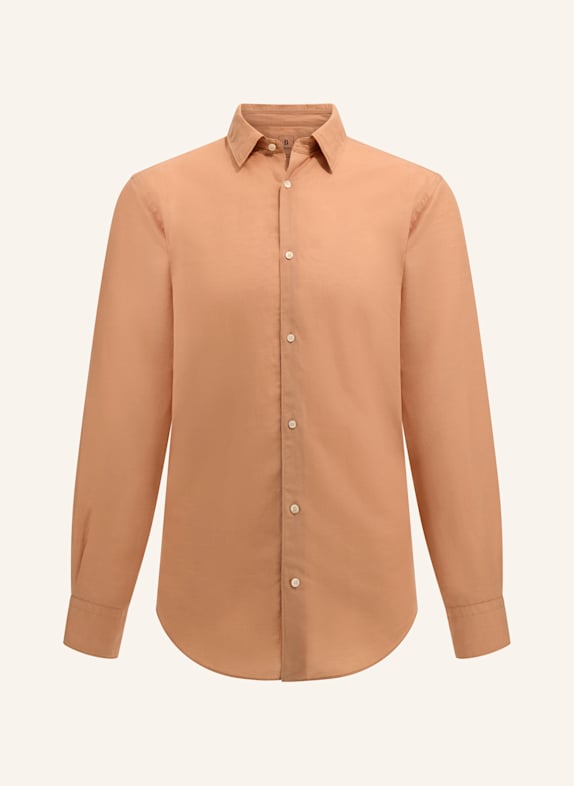 BOGGI MILANO Hemd Regular Fit mit Leinen ORANJE
