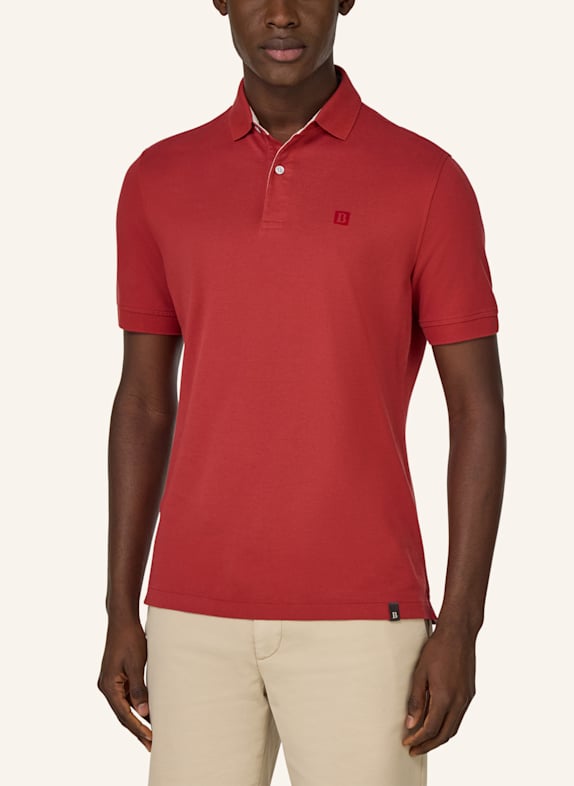 BOGGI MILANO Piqué-poloshirt ROOD