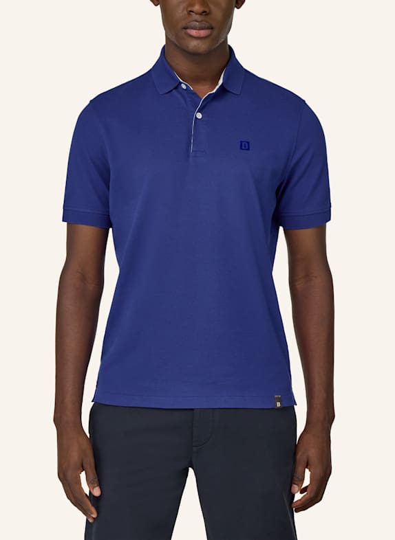 BOGGI MILANO Piqué-poloshirt BLAUW
