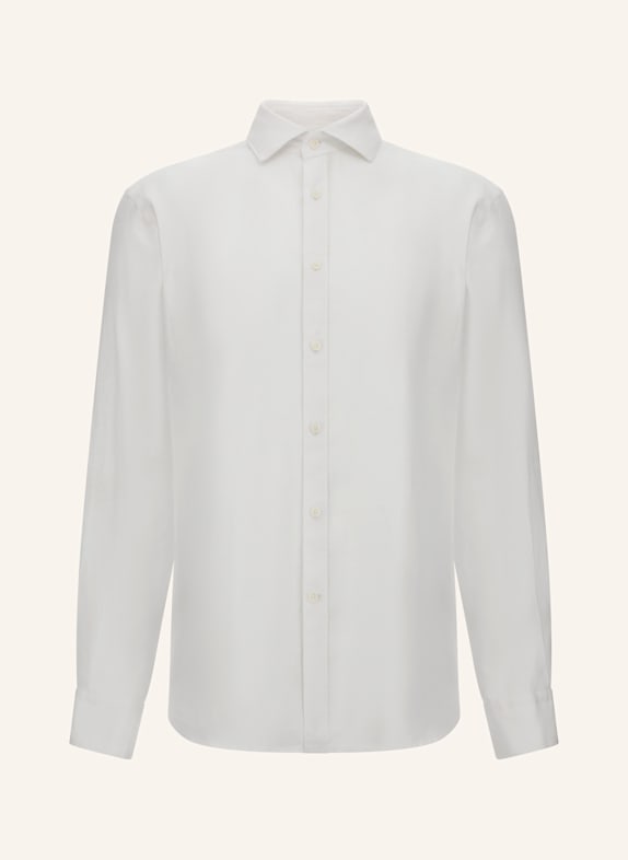 BOGGI MILANO Leinenhemd Regular Fit WEISS