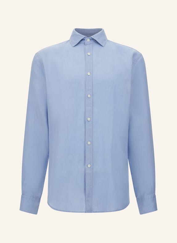 BOGGI MILANO Leinenhemd Regular Fit HELLBLAU