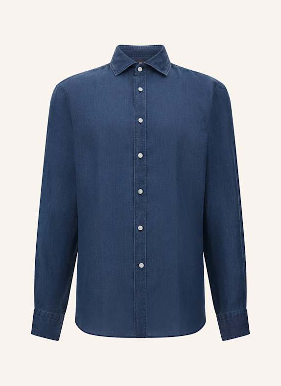BOGGI MILANO Leinenhemd Regular Fit BLAU