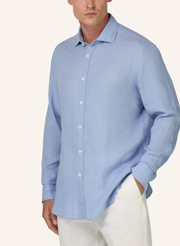 BOGGI MILANO Leinenhemd Regular Fit HELLBLAU