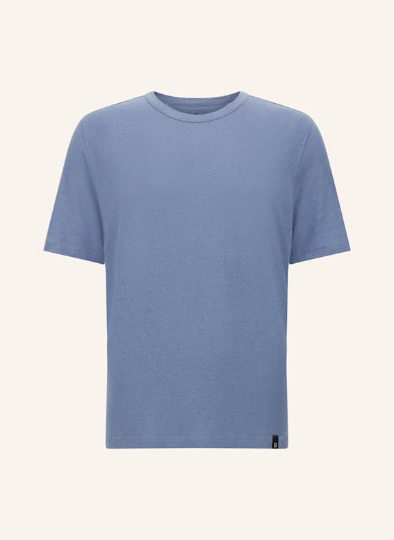 BOGGI MILANO T-Shirt aus Leinen HELLBLAU