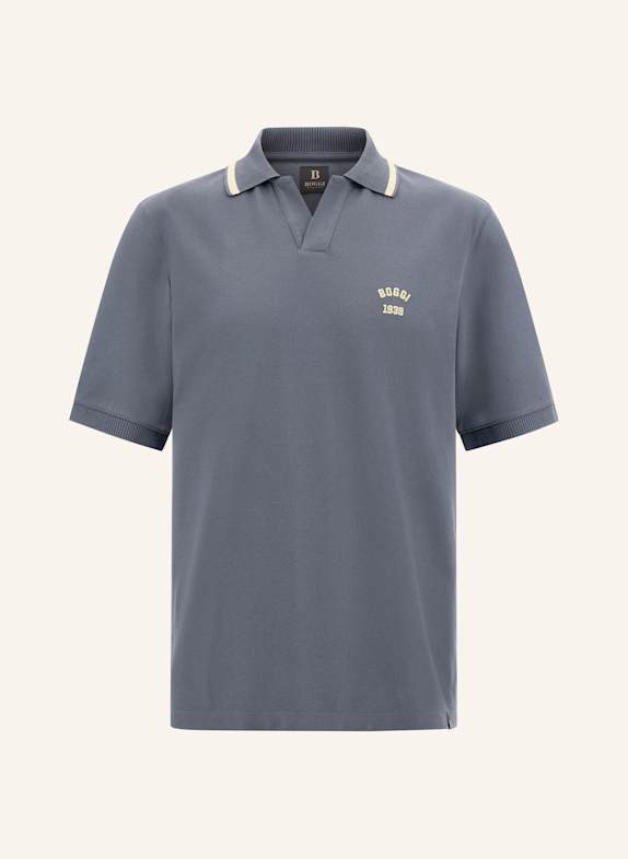 BOGGI MILANO Piqué Polo Shirt GRAY